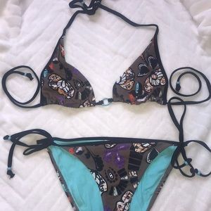 Brown bikini with butterflies